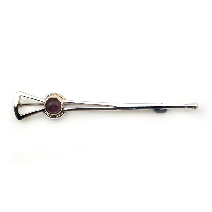 Sword And Amethyst Sterling Silver Kilt Pin - 835AM