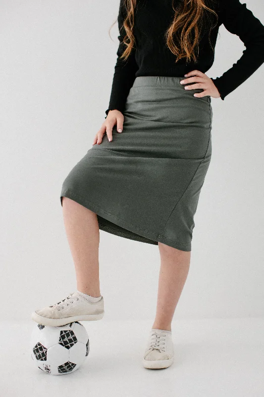 'Zoey' Girl Skort in Dusty Olive