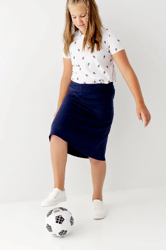 'Zoey' Girl Skort in Navy