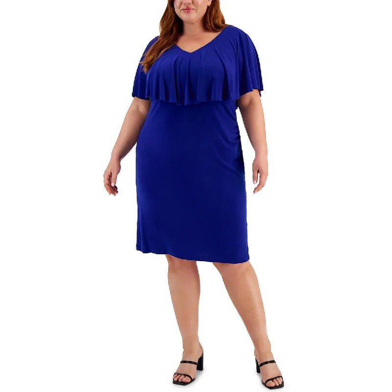 Connected Apparel Womens Plus Stretch Jersey Bodycon Dress