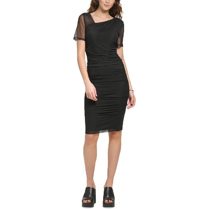 DKNY Womens Ruched  Bodycon Dress