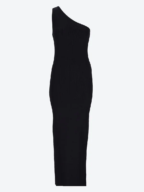 One-shoulder ribbed dress