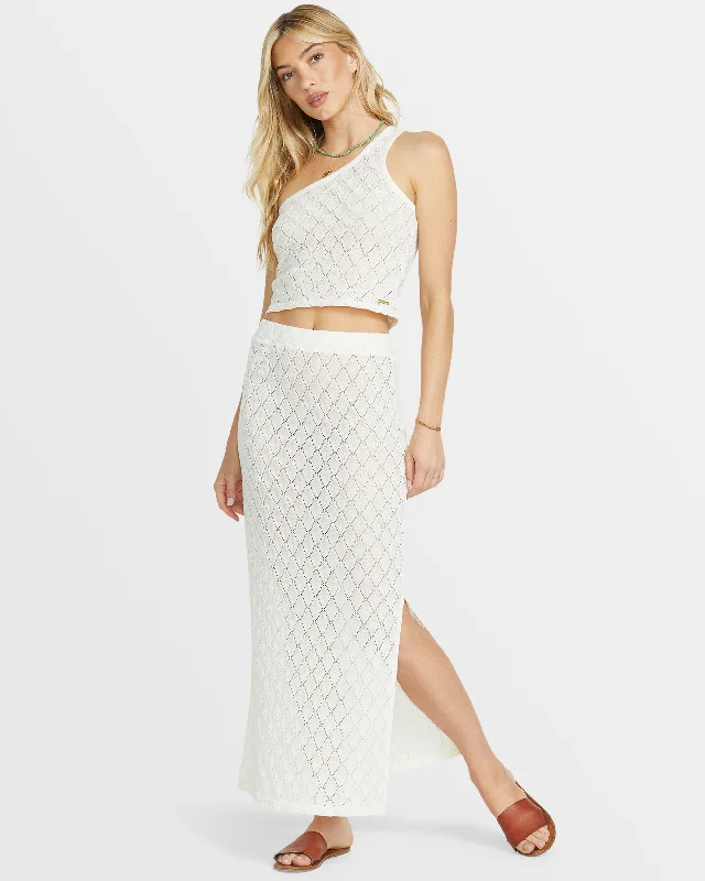 Only You Midi Skirt - Salt Crystal